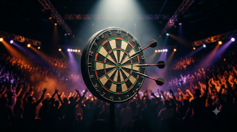 IPTV darts match playing on a smart TV at home with a streaming device